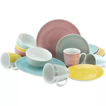 CreaTable Столовый сервиз фарфоровый на 4 человека 16 предметов Pastello Series 23585 CreaTable