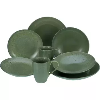 CreaTable Столовый сервиз из керамогранита на 2 человека 8 предметов Sierra Nevada Prado Series CreaTable
