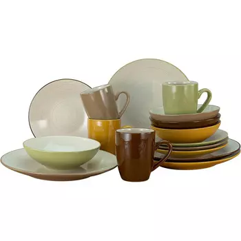 CreaTable Столовый сервиз из керамогранита на 4 человека 16 предметов Bamboo Garden Series CreaTable