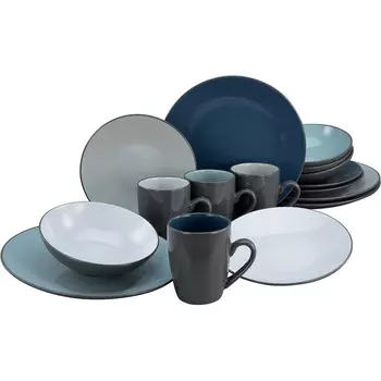 CreaTable Столовый сервиз из керамогранита на 4 человека 16 предметов Sea Breeze Series 23535 CreaTable