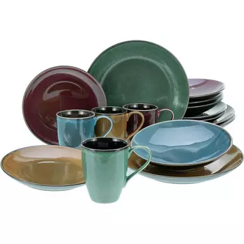CreaTable Столовый сервиз из керамогранита на 4 человека 16 предметов Marrakesh Collection CreaTable