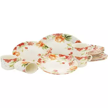 CreaTable Столовый сервиз из керамогранита на 4 человека 16 предметов Modern Floral Series CreaTable