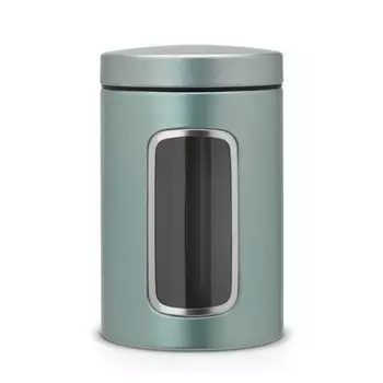 Brabantia Емкость для хранения сыпучих продуктов с окном 1,4 л мятный металлик Brabantia