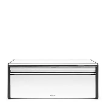 Brabantia Хлебница с поднимающейся крышкой 18,7х46,5х25 см глянцевая стальная с черными боковинами Brabantia