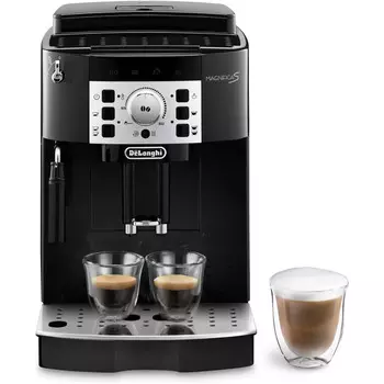 De'Longhi Кофемашина на 2 чашки с насадкой для вспенивания молока, черная Magnifica De'Longhi