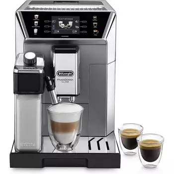 De'Longhi Кофемашина на 2 чашки с насадкой для вспенивания молока, серая PrimaDonna Class De'Longhi