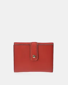 Женский кошелек-кошелек из кожи черного цвета Pierre Cardin, красный