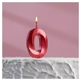 Свеча в торт на шпажке «‎грань», цифра "0", 5 х 3.5 см