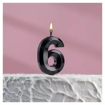 Свеча в торт на шпажке «‎грань», цифра "6", 5 х 3.5 см