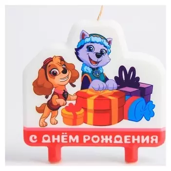 Свеча в торт "С днем рождения"