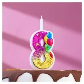 Свеча в торт "Воздушные шарики", цифра"8", 12 см