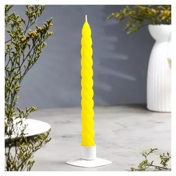 Свеча витая, 2,3х 24,5 см, 5 ч, 50 г, жёлтая