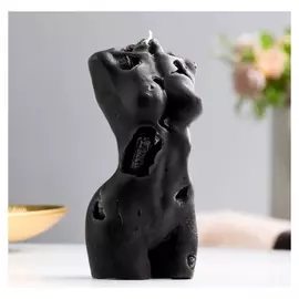 Свеча фигурная "Ажурный женский торс", 7х14 см, черная