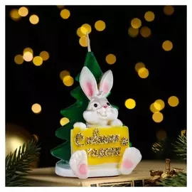 Свеча фигурная «Кролик с открыткой», 9х6 см, 45 г