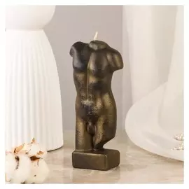 Свеча интерьерная "Фигура мужчины", 7,6х4,7х17 см, бронза