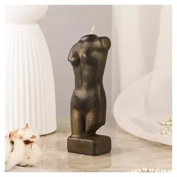 Свеча интерьерная "Фигура женщины", 7,1х4,5х17 см, бронза