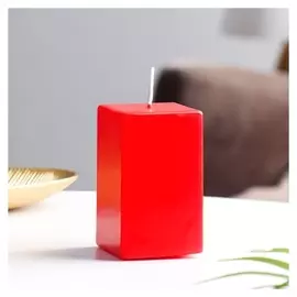 Свеча интерьерная "Квадрат", 6х6х10,5 см, красная
