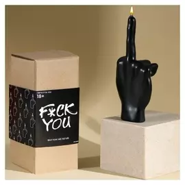 Свеча интерьерная в коробке "F*ck You", черная, 7 *15 см
