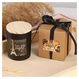 Свеча с деревянной крышкой "Perfect", 7 х 8,5 см