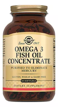 Биодобавка Концентрат рыбьего жира Omega 3 Fish Oil Concentrate: 60 капсул