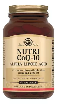 Биодобавка Нутрикоэнзим Q-10 с альфа-липоевой кислотой Nutri CoQ-10 Alpha Lipoic Acid 60 капсул