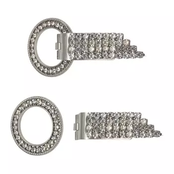 AB5278 Крючок шубный со стразами, Cristal (никель)