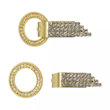 AB5278 Крючок шубный со стразами, Cristal (золото)