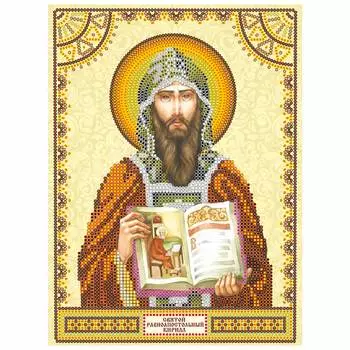 ACK-033 Схема для вышивки иконы бисером на натуральном художественном холсте 'Святой Кирилл' 17*23см