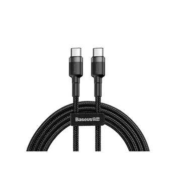 Кабель Baseus Cafule Type-C Type-C (PD2.0, 60W, 1м) (CATKLF-GG1) Серый+черный