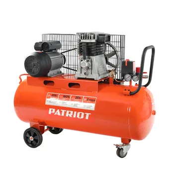 Компрессор воздушный PATRIOT PTR 100-440I, 2.2 кВт, 9.87 атм, 440л/мин, 220В, 100 л, масляный, электрический, поршневой, ременной (525301965)
