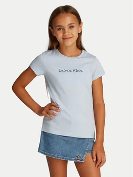 Облегающая футболка Script Logo IG0IG02857 Calvin Klein Jeans, голубой