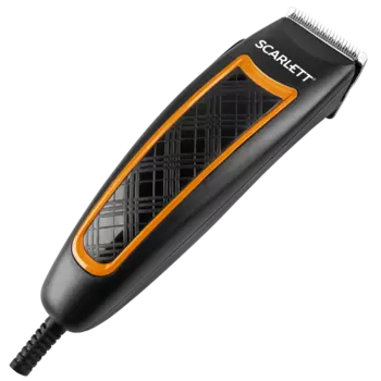 Машинка для стрижки Scarlett SC-HC63C18, режимов 1, насадок 4, длина шнура 1.8 м, черный/оранжевый (SC-HC63C18)