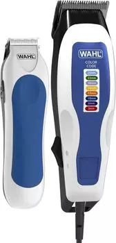 Машинка для стрижки Wahl Color Pro Combo, режимов 1, насадок 8, белый/синий (1395.0465)