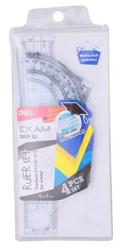 Линейка Deli 15см, пластик, в ассортименте (EG01903)