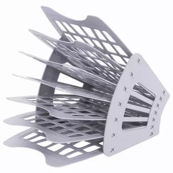 Лоток для бумаг веерный Brauberg Smart 6 отделений, пластиковый, серый (231144)