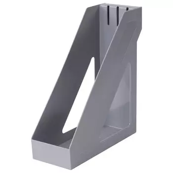 Лоток для бумаг вертикальный Brauberg Basic 1 отделение, пластиковый, серый (237010)