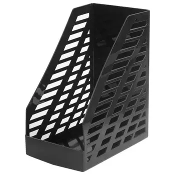 Лоток для бумаг вертикальный Brauberg MAXI Plus 1 отделение, пластиковый, черный (237005)