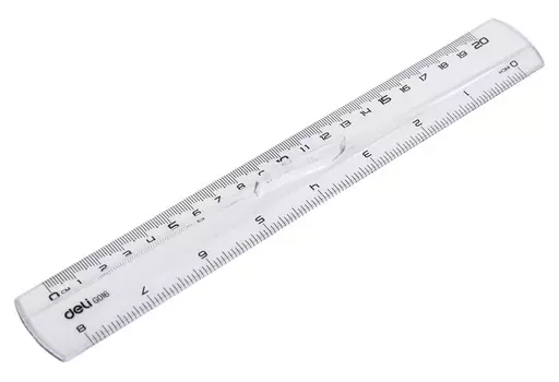 Линейка Deli 20 см, пластик, ассорти (EG01612)