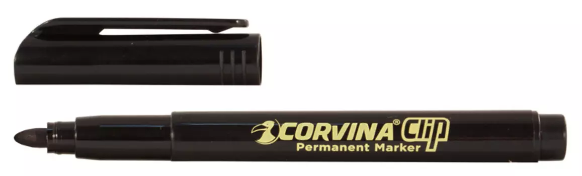 Маркер перманентый Corvina, 12шт., черный (41289/01)