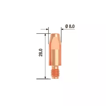 Контактный наконечник Fubag M6х28 мм ECU D=0.9 мм (25 шт.) [FB.CTM6.28-09]