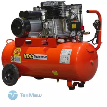 Компрессор HDC HD-A071 (396 л/мин, 10 атм, ременной, масляный, ресив. 70 л, 220 В, 2.20 кВт)