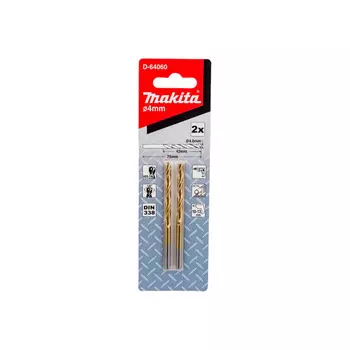 Сверло по металлу Makita HSS-TiN Economy 4*43*75 2шт D-64060