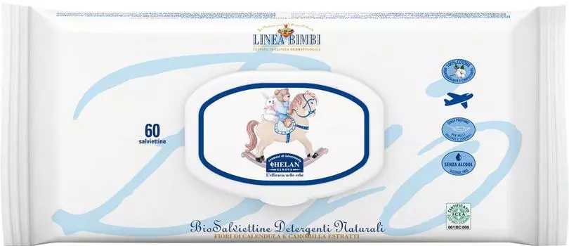 Влажные салфетки Helan Linea Bimbi детские органические 60шт