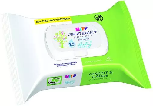 Влажные салфетки HiPP Babysanft детские для лица и рук 20шт