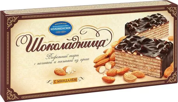 Вафельный торт Шоколадница с миндалем 270г