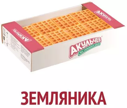 Вафли Акульчев Венские со вкусом Земляники 800г