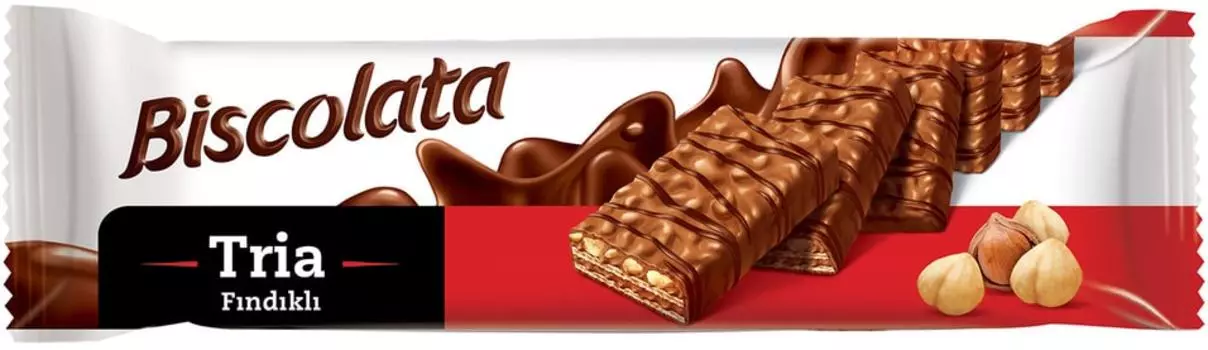 Вафли Biscolata Tria С ореховой начинкой 100г