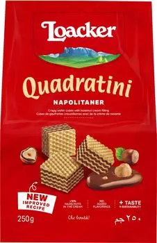 Вафли Loacker Quadratini Napolitaner 250г