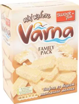 Вафли Sweet Plus Varna Мини с кремом с ароматом топленого молока 200г