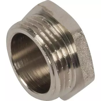 Пробка Valtec наружная резьба 1" никелированная латунь